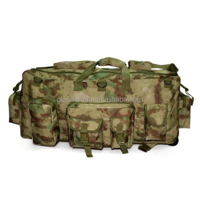 China Day Bag Dual Function Camouflage Trolley Bag Military Tactical Backpack With Big PP Wheels for sale