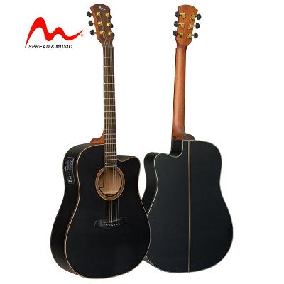 China Flawless Plywood Acoustic Guitar Satin Good Quality Matte Guitar with EQ SW-124TC1/BKM for sale