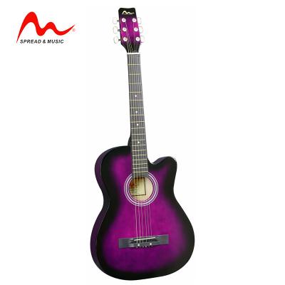 China Other Popular Basswood Plywood Guitar 38 Inch Student Acoustic Guitar for sale