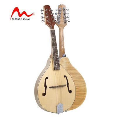 China Solid top fir and flamed back mandolin MD-910 wholesale maple flawless mandolin for sale