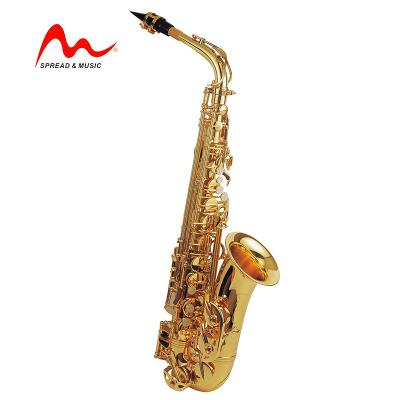 China Gold lacquer saxophone brass instrument wholesale gold lacquer eb alto e-flat saxophone AS-1 for sale