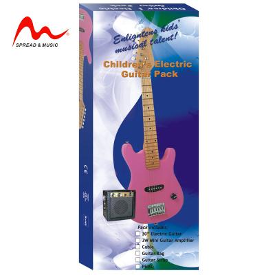 China Basswood Kids Kids Electric Guitar Kit Bundle Package With Low Price for sale