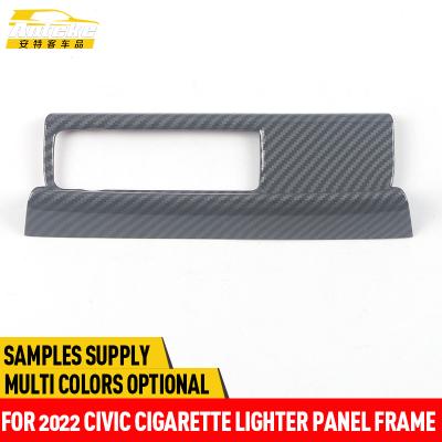 China Anteke Car ABS Chrome Cigarette Lighter Panel Frame Cover Decoration Trim Stickers For 2022 Civic Car Interior Membership for sale