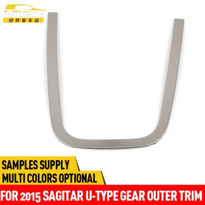 China Stainless Steel Anteke For 2015 Styling Sagitar Gear U-type External Trim Sagitar Gearbox Frame Decoration Trim Sticker Car Interior Centers for sale