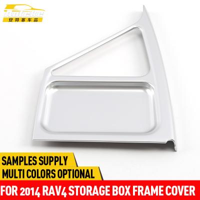 China ABS Anteke For 2014 RAV4 RAV4 ABS Chrome Storage Box Frame Cover Armrest Center Console Storage Box Organizer Trim Car Styling for sale