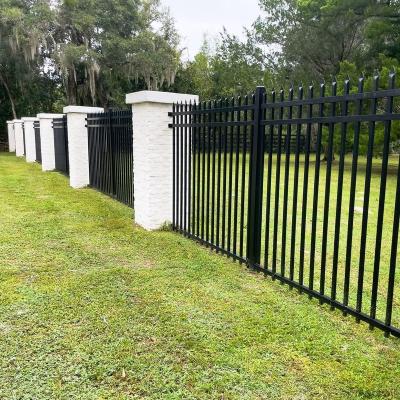 China Easily Assembled Panel Aluminum Fence Accessories Modern Design Barrier Steel Fence For Sale for sale