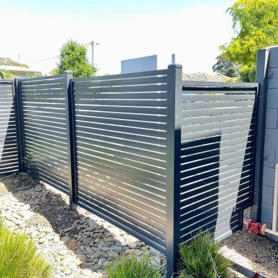 China Easily Assembled Aluminum Fence Wholesale Aluminum Black Horizontal Slat Fence Privacy Panels for sale