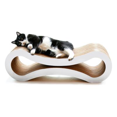 China Sustainable 2.Custom Luxury Reversible Arch Rectangle Pet Lounge Cat Cardboard Scratcher for sale