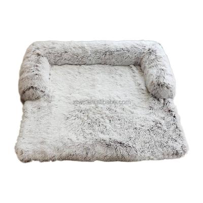 China Popular Stocked Plush Kennel Plush Blanket Dual Function In A Pet Bed Dog Sofa Bed Pet Lengthened Mat Nest for sale