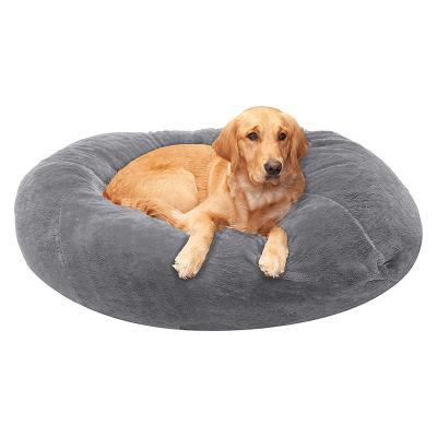 China Jumbo Washable Faux Fur Washable Plush Fur Dog Blanket Ball Stocked Bean Bag Style Nest for sale