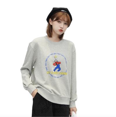 China Women's Girl's Waist Sleeve Clothing Street Wear 100%Cotton Hoodie Covered Print Long Edge Oversized Plus Cartoon Base for sale