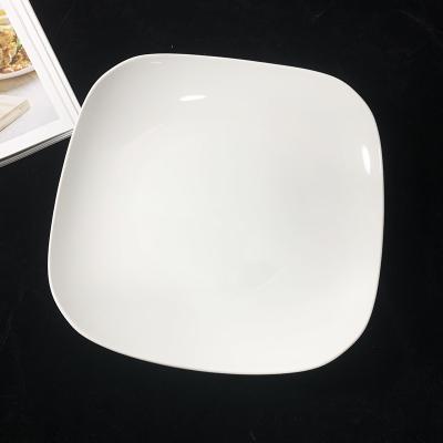 China Custom Logo Stocked Square White Ceramic Dish Dinner Dishes Dish Ceramic Dish For Wedding for sale