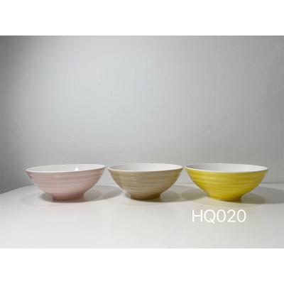 China Large Capacity Viable Colorful Ramen Bowl Soup Round Porcelain New Arrival Ceramic Salad Bowl for sale