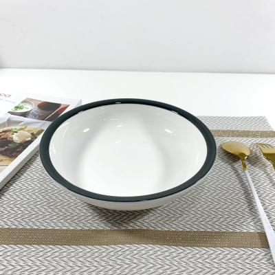 China Viable factory direct ceramic round bowl porcelain cereal bowl soup salad household dinner serving bowl for sale