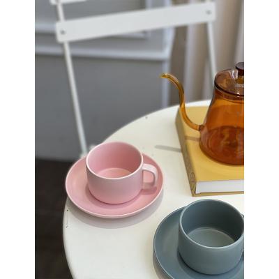 China Sustainable Cute Colorful Ceramic Coffee Cup And Saucer Set Tea Cup Sets Porcelain Milk Cup With Saucer for sale