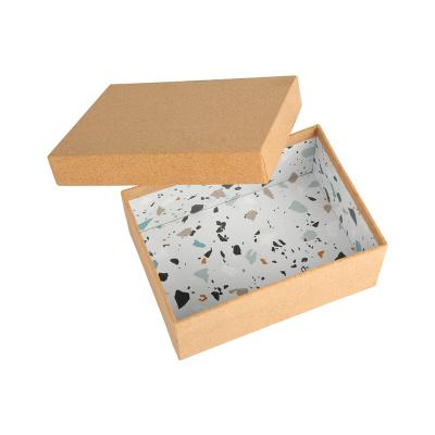 China Large Capacity Recyclable Gift Box Lined Cork Box Packaging Cork Wrapping Paper Storage Box With Lid for sale