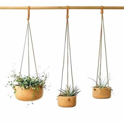 China 2022 Popular Hanging Planter Fashionable Eco-friendly/Natural/Biodegradable/Luxury Wall Planter Cork Biodegradable Planter For Wholesale for sale