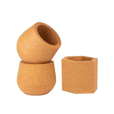 China Cork Small Planting Pot Environmental Embossing Nordic Customized Natural Advanced for sale