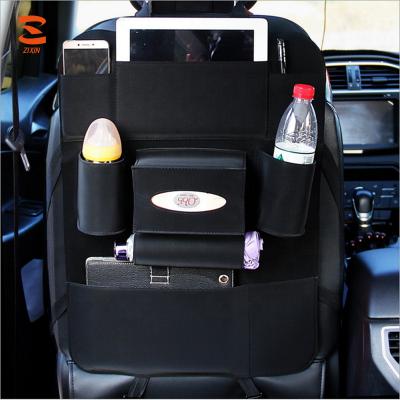 China New Style Car PU Interior Accessories Waterproof Dual Function Leather Back Seat Organizers Seats Kick Mat for sale