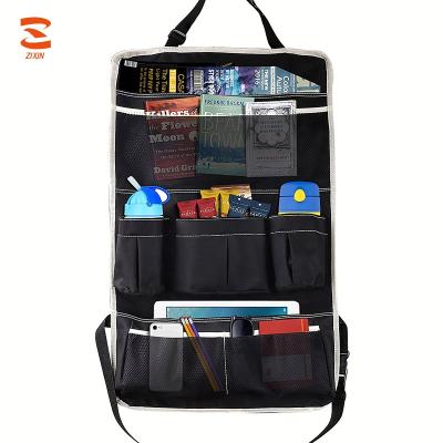 China Durable Foldable Waterproof Car Back Seat Pocket Holder Organizer with Ipad Travel Storage Bag for sale