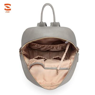 China 2018 Fashionable High Quality Eco-friendly Polyester Multifunctional Tote Genuine Leather Pu Diaper Bag for sale