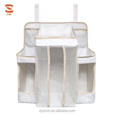 China Eco-friendly Baby Bedside Cabinet Organizer Hanging Bed Nappy Station Organizer Box For Crib Bedding Set for sale