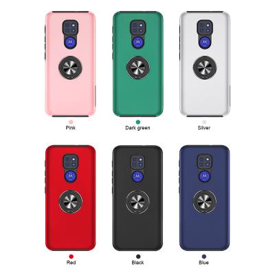 China Anti-drop For MOTO G9 Magnetic Dual Layer Hybrid TPU Game Cover PC Phone Case With Ring Holder for sale