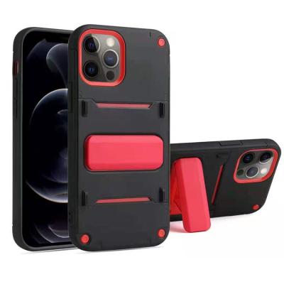 China New Arrival Anti-fall Durable Anti-fall Fingerprint TPU PC Phone Case For Huawei P SMART 2021 Y9 Y7 Cover With Kickstand for sale