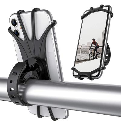 China 360 Rotation Universal Adjustable Silicone Bicycle Phone Holder Adjustable For iPhone Motorcycle Bike Mobile Phone Holder for sale