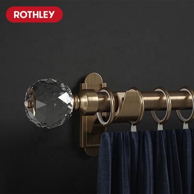 China Easy to Fit Rothley Crystal Orb Curtain Poles For Poles Brass Rod Ends Tracks Finials Antique for sale