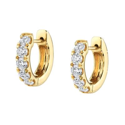 China FASHIONABLE new arrivals custom 925 siilver plated18K gold diamond small final circle earring Milskye for sale