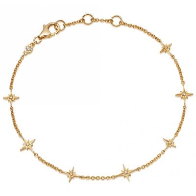 China Wholesale FASHIONABLE 925 Sterling Silver Starburst Bracelet 18K gold plated for sale