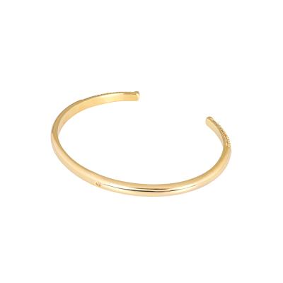 China CLASSIC 2021 Overdone New Style 925 Sterling Silver Gold Plated Dome Bangle Bracelet Women Jewelry 18K for sale