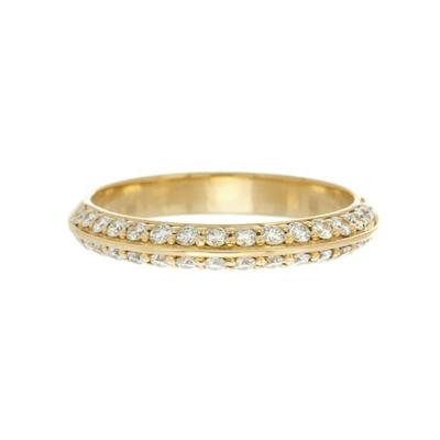 China Wholesale Fashionable Milskye Boutique Double Layer CZ Jewelry Yellow Gold Plated Party Ring For Women for sale