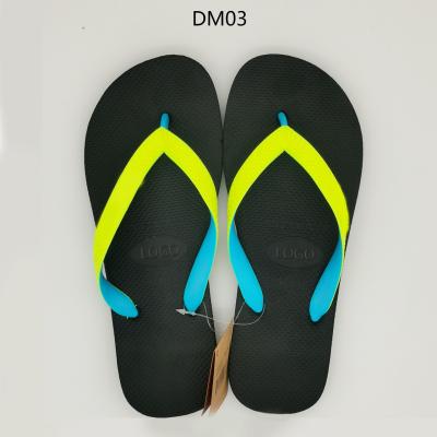 China OEM Custom EVA Rubber Slippers New Design 2021 Trend Fashion Duo Color High Quality Single Strap Summer Beach Flip Flops For Unisex for sale