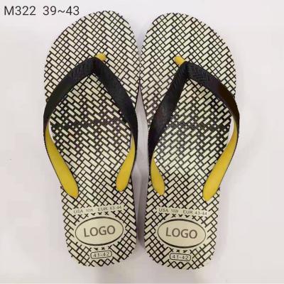 China 2021 Fashion Trend High Quality Simple Strap Geometry Printed OEM Custom EVA Rubber Slippers Flip Flops Duo Color Summer Beach For Unisex for sale