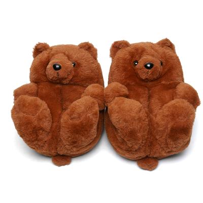 China 2021 Fashion Trend Hot Selection Cute Panda Rainbow Indoor Home Slippers Soft Fluffy Bear Slips Sandals Boots For Girl for sale