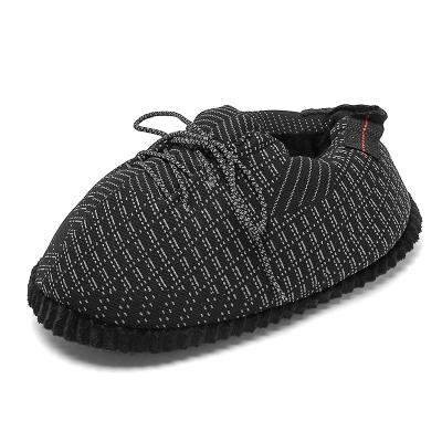 China 2021 Fashion Trend Best-selling Hot Cute Yezzy Winter 350 Slip-On Slides Couples Lover Black Indoor Shoes For Women Men for sale