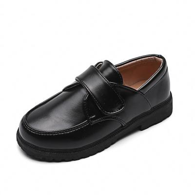 China Classic Old School Dress Flat Hot Formal Black Slip On Sneakers For Boy Children Kids for sale