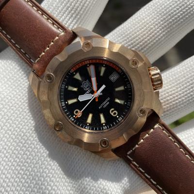 China New Arrival 45MM Date STEELDIVE SD1942S Automatic Solid Bronze Case 1000m Super Bright 100ATM NH35 Sapphire Glass Antique Dive Watch for sale