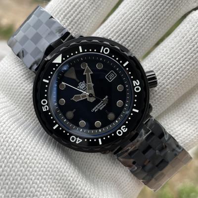 China Automatic Case 300m Orange Luminous NH35 Dive Watch With Black Automatic Date STEELDIVE SD1975XT 316L Stainless Steel PVD Black Strap for sale