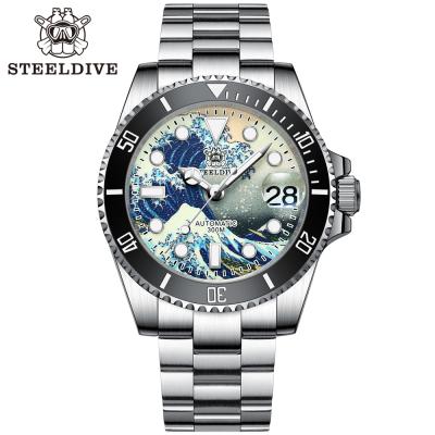 China 2020 New Arrival Factory Price Full Date Steeldive Kanagawa SD1953J Automatic Luminous Dial 300M Water Resistant NH35 Men Automatic Dive Watch for sale