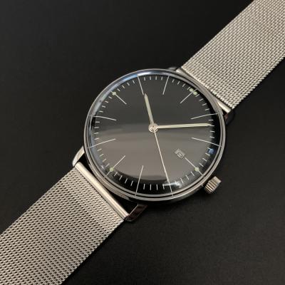 China SD8102 Auto Date High Quality Custom Logo Genuine Leather Strap Watch With Stainless Steel Case for sale