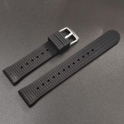 China SWF001 High Quality Stainless Steel Buckle 20mm/22mm Soft Silicone Waffle Strap Band For Steeldive Automatic Watch for sale