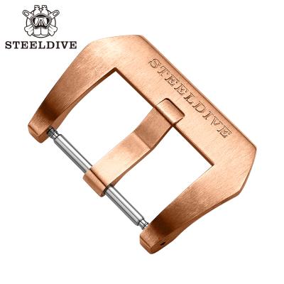 China OEM Unique Black Design 20MM 22MM Watch Strap SD2201S Steeldive Rubber Strap With Bronze Buckle For SteelDive Watches for sale