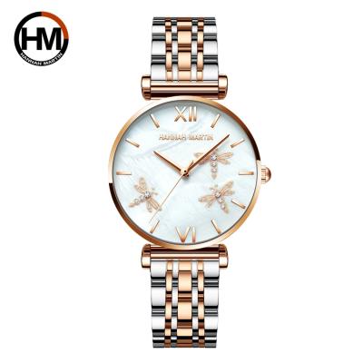 China 2021 New Arrival Hannah Martin HM1531 Alloy Case 3ATM Japan Automatic Date Waterproof Quartz Watch With Dial Mesh Band Women Watch by Flydragon for sale