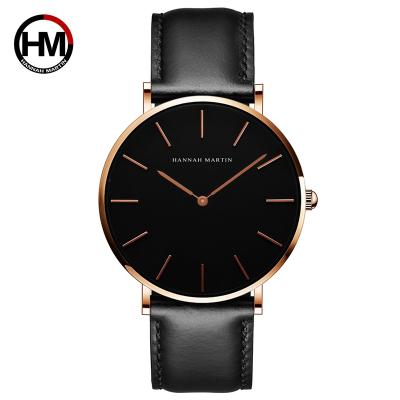 China Waterproof HM-CH02 Hannah Martin Brand 2021 New Wrist Watch Men Fashion 40mm Strap Quartz Leather Nylon Watch For Men for sale