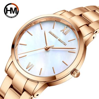 China 2021 New Arrival HM-1221 Japan Quartz Movement Bead Bracelet Waterproof Fashion Dress Jade Dial Stainless Steel Women Watch for sale