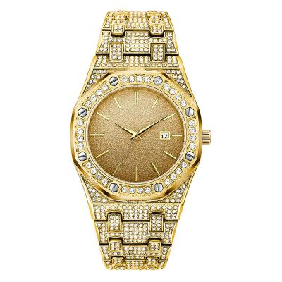 China XN1519 Unisex No Logo 41MM Daily Waterproof Silver Gold Diamond Watches Unisex Quartz Movement for sale