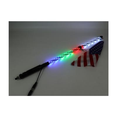 China Waterproof by remote/by app/by remote+APP controlled safety whip all-in-one spring base led whip NA108 for sale